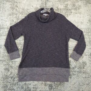 Green Envelope Sweater Women's Medium Gray Cowl Neck High Low  USA Made